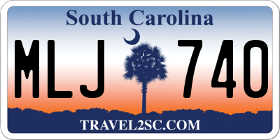 SC license plate MLJ740