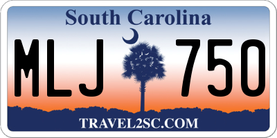 SC license plate MLJ750