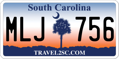 SC license plate MLJ756