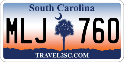 SC license plate MLJ760