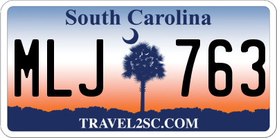 SC license plate MLJ763