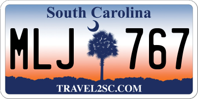 SC license plate MLJ767
