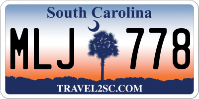 SC license plate MLJ778