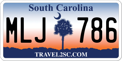 SC license plate MLJ786