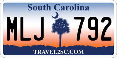 SC license plate MLJ792
