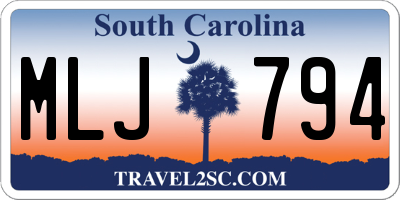SC license plate MLJ794