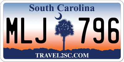 SC license plate MLJ796