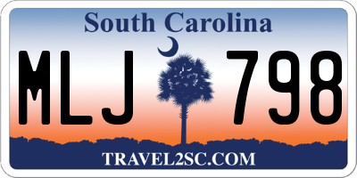 SC license plate MLJ798