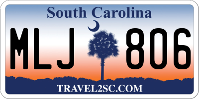 SC license plate MLJ806