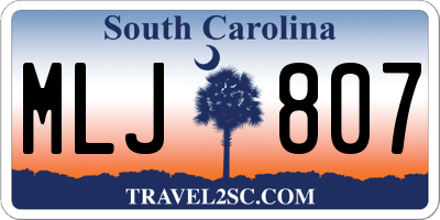SC license plate MLJ807