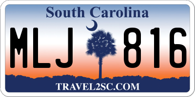 SC license plate MLJ816