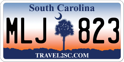 SC license plate MLJ823