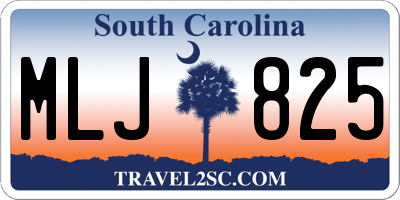 SC license plate MLJ825