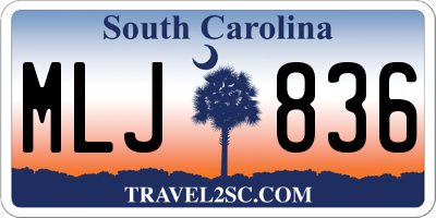 SC license plate MLJ836