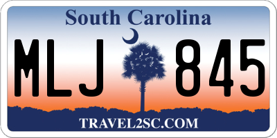 SC license plate MLJ845