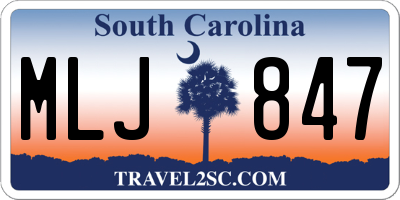 SC license plate MLJ847