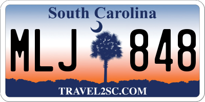 SC license plate MLJ848