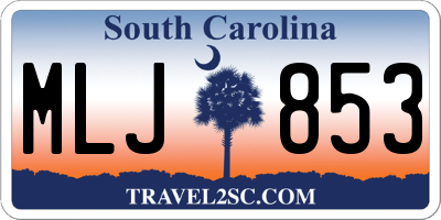 SC license plate MLJ853