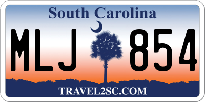 SC license plate MLJ854