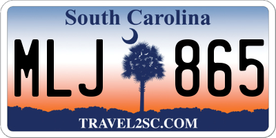 SC license plate MLJ865