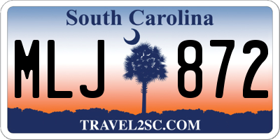 SC license plate MLJ872