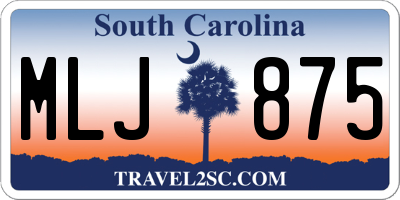 SC license plate MLJ875