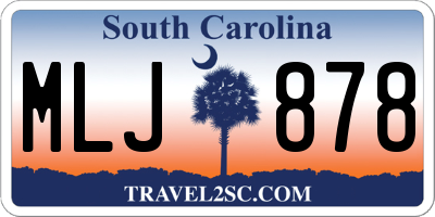 SC license plate MLJ878