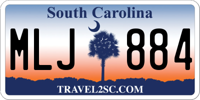 SC license plate MLJ884