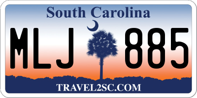SC license plate MLJ885