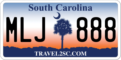 SC license plate MLJ888