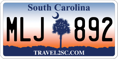 SC license plate MLJ892