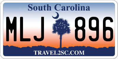 SC license plate MLJ896