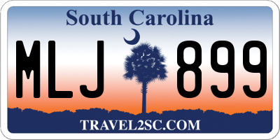 SC license plate MLJ899