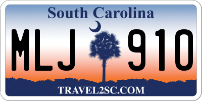 SC license plate MLJ910