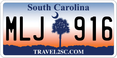 SC license plate MLJ916