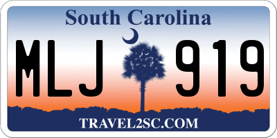 SC license plate MLJ919