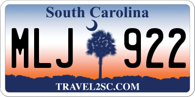 SC license plate MLJ922