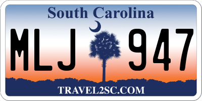 SC license plate MLJ947