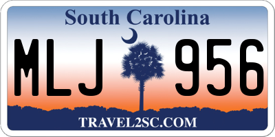SC license plate MLJ956