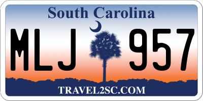 SC license plate MLJ957