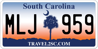 SC license plate MLJ959