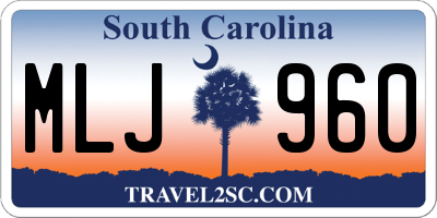 SC license plate MLJ960