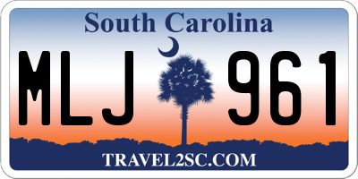 SC license plate MLJ961