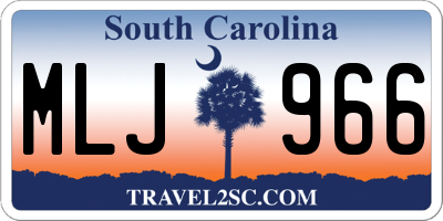 SC license plate MLJ966
