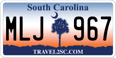SC license plate MLJ967
