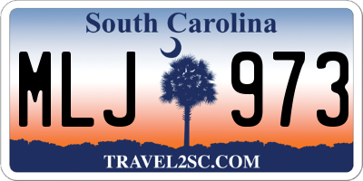 SC license plate MLJ973