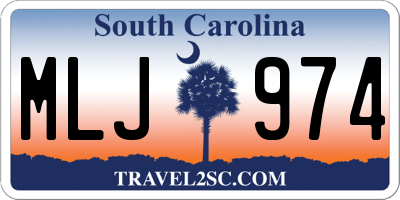 SC license plate MLJ974