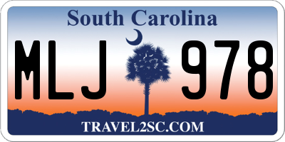 SC license plate MLJ978