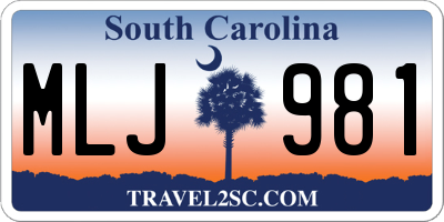 SC license plate MLJ981