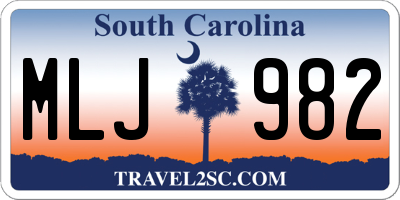SC license plate MLJ982